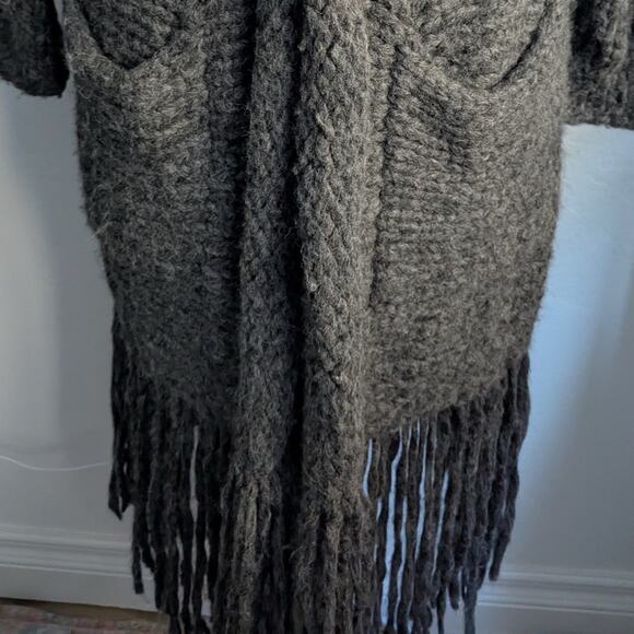 Raquel Allegra Alpaca Open Cardigan Boho Handmade Fringe size 0 - Picture 7 of 15
